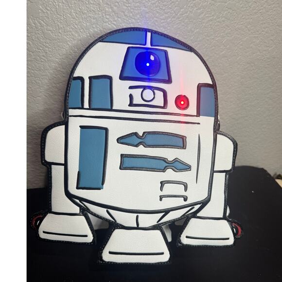 Loungefly Disney Parks Star Wars R2D2 Droid Light Up Crossbody Bag Purse NWT - Picture 1 of 7